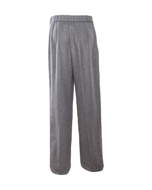 Forte_forte Gray Pleated Straight Leg Trousers