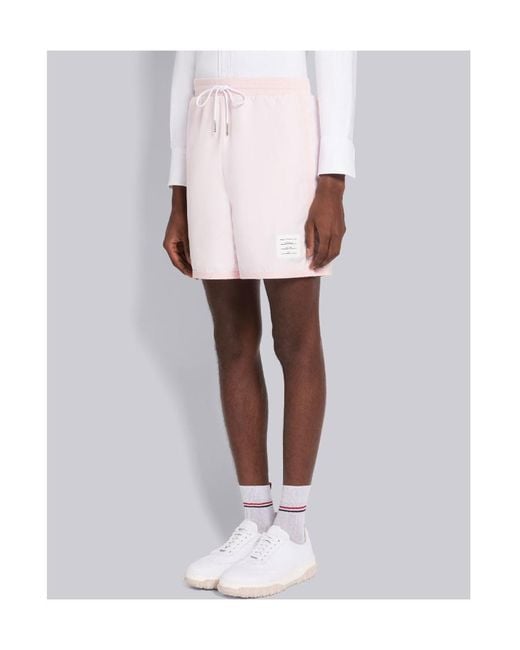 Thom Browne Pink Drawstring Cotton Track Shorts for men