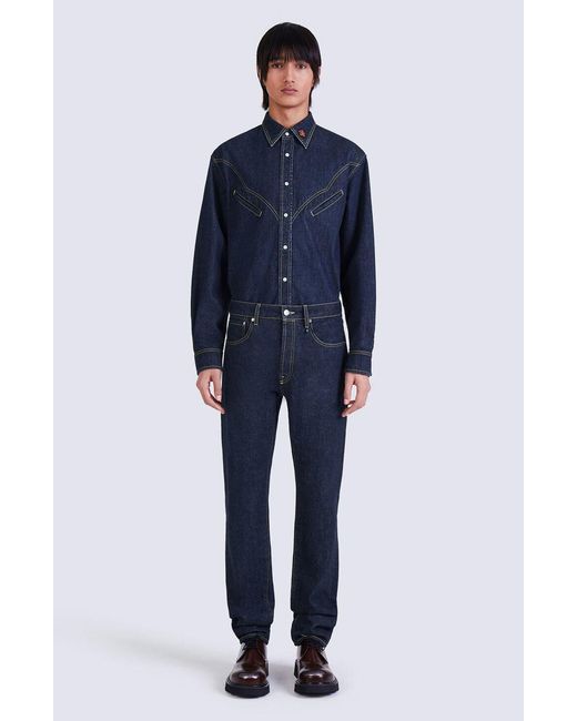 KENZO Blue Low-Rise Slim-Fit Jeans for men