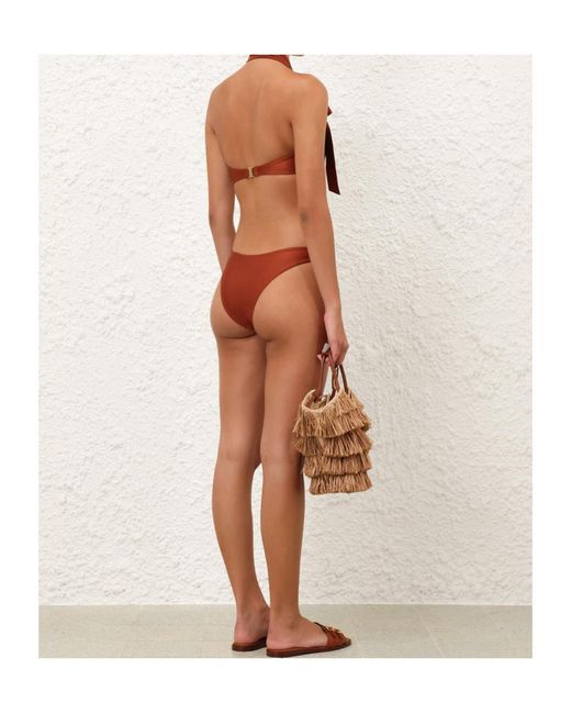 Zimmermann Red Awaken Tie Neck Bikini
