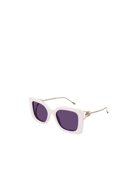 Gucci Purple Eyewear Square Frame Sunglasses
