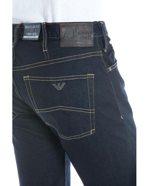Armani Jeans Blue Logo Logo Denim Trousers for men