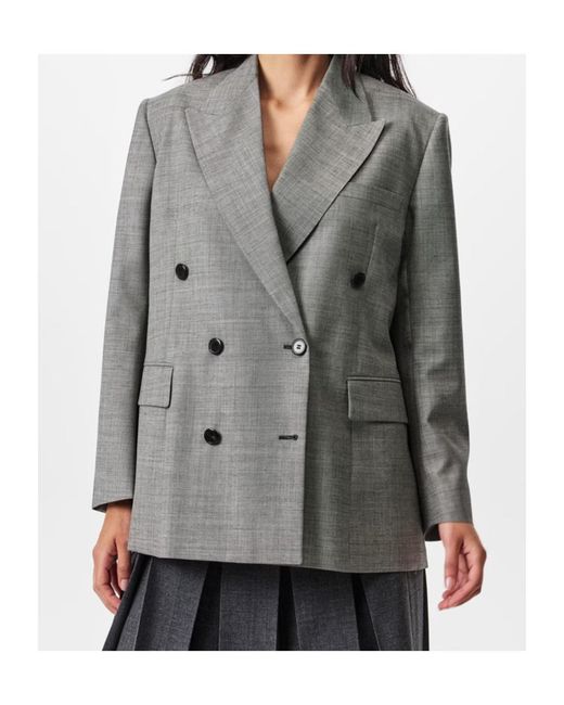 Prada Gray Double-Breasted Blazer
