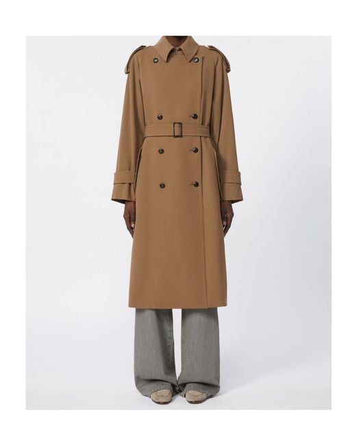 Max Mara Brown Virgin Wool Trench Coat