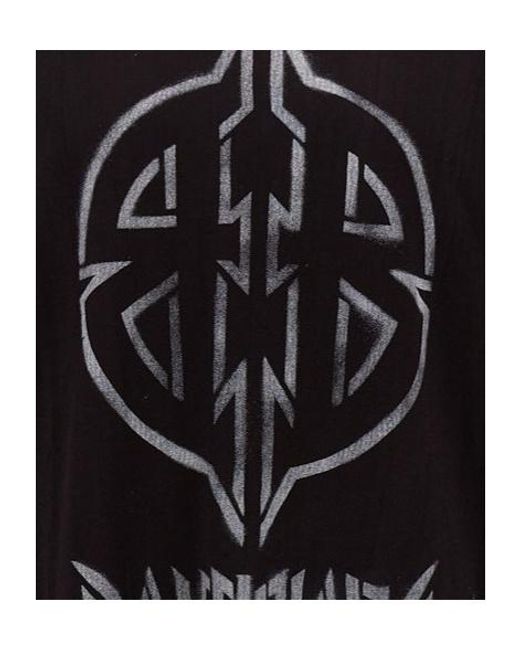 Balenciaga Black Bb Logo Printed Large Fit T-Shirt for men