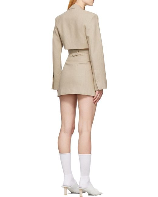 Jacquemus Natural Cut-Out Blazer Mini Dress