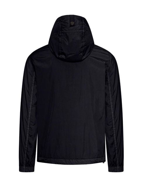 Stone Island Blue Zip-Up Hooded Jacket for men