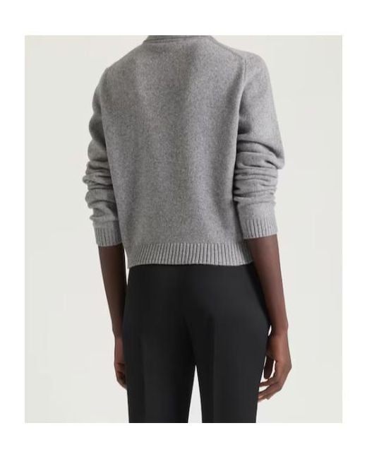 Givenchy Gray Logo Intarsia Long-Sleeve Knit Polo Shirt