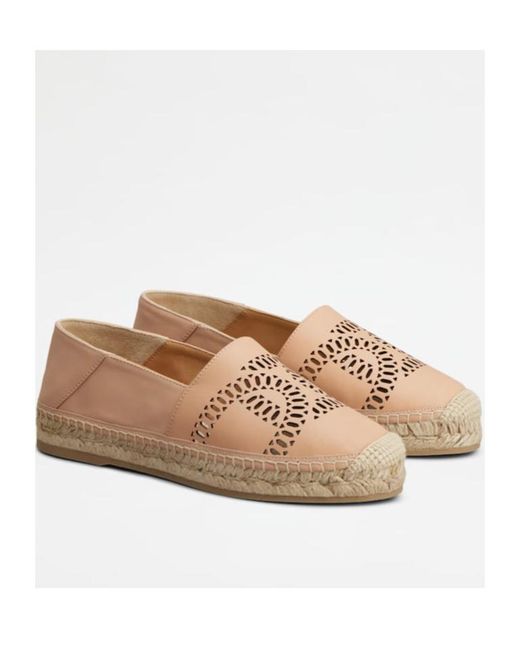 Tod's Brown Kate Leather Espadrilles