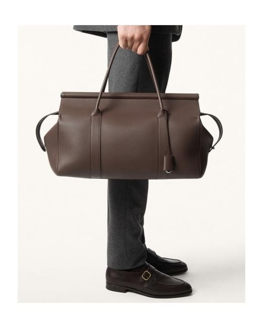 Loro Piana Brown Loom Weekender Bag L42 for men
