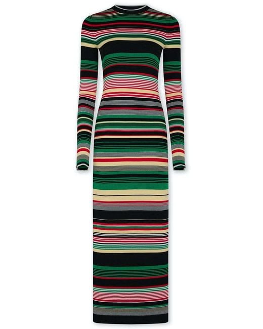 Rabanne Green Striped Dress