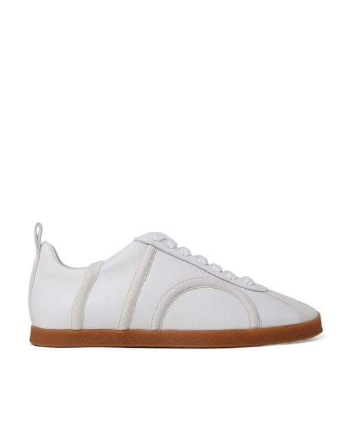 Totême  White Totême Round-Toe Lace-Up Sneakers