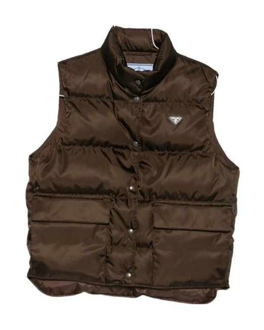 Prada Brown Sleeveless Down Vest