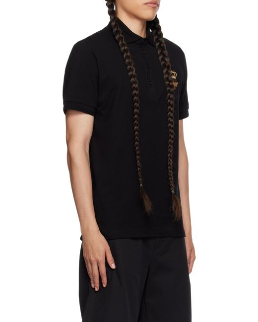Dolce & Gabbana Black Embroidery Piquet Polo for men