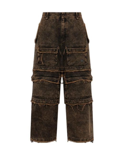 M I S B H V Multicolor Ibiza Oversize Wide-Leg Cargo Jeans for men
