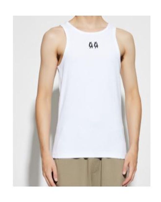 44 Label Group White Sleeveless Tops for men