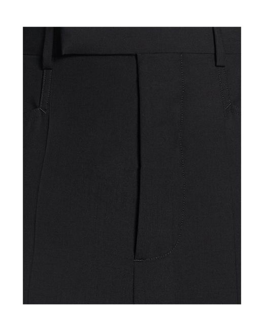 Rick Owens Black Plain Colour Wide-Leg Trousers