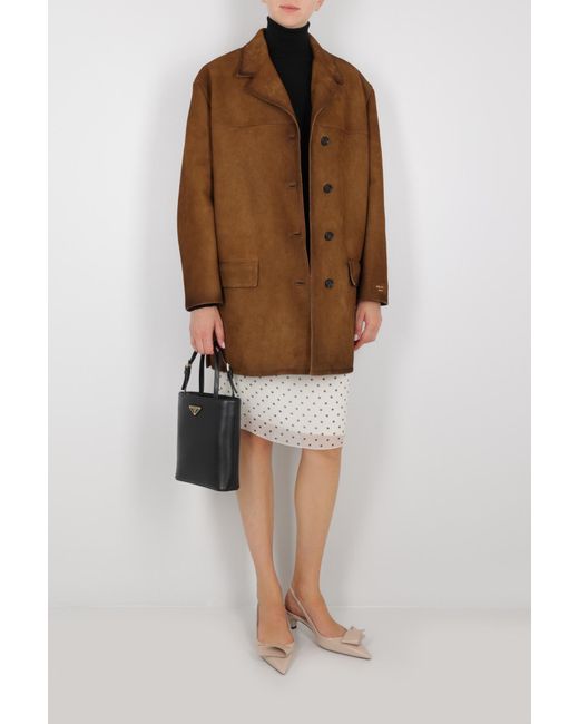 Prada Black Triangle Logo-Appliqu Tote Bag