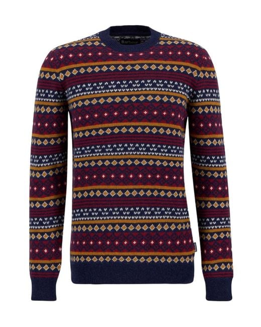 Barbour Red Crew Neck Sweater for men