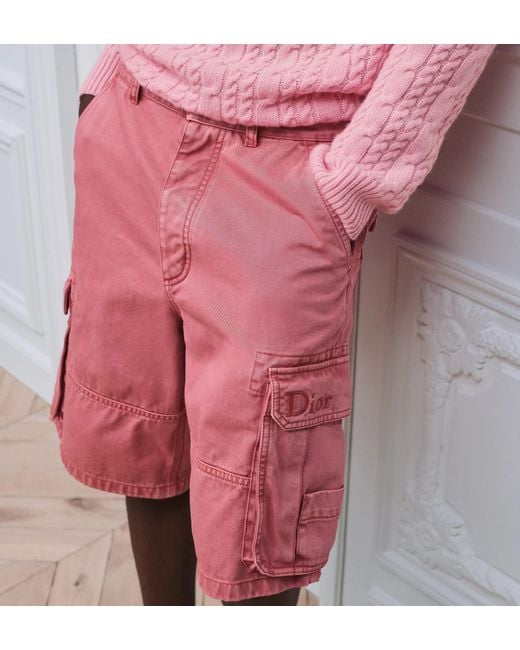 Dior Homme Logo Embroidered Cargo Bermuda Shorts for men