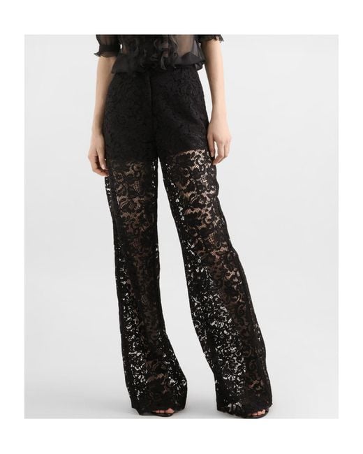 Dolce & Gabbana Black Lace Casual Pants