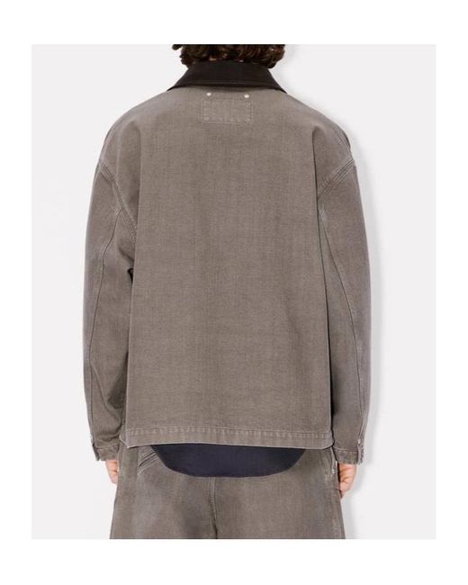 KENZO Brown Paris Chainstitch' Workwear Jacket for men