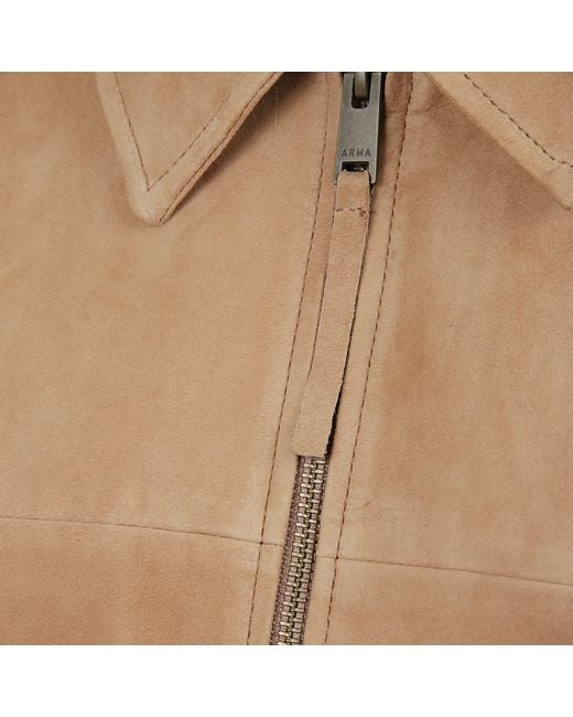 Arma Brown Zip-Up Bomber Jacket