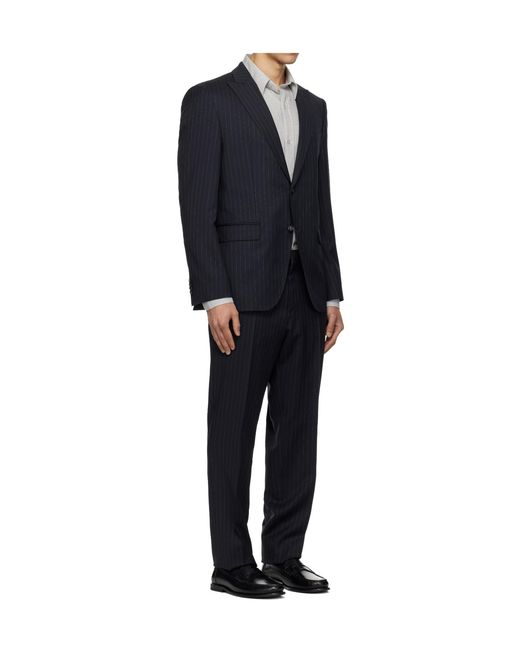 Boss Blue Pinstripe Single-Breasted Suit for men