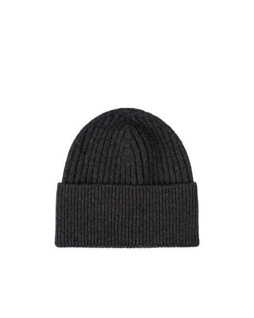 Moncler Black Grenoble Logo Patch Knit Beanie for men