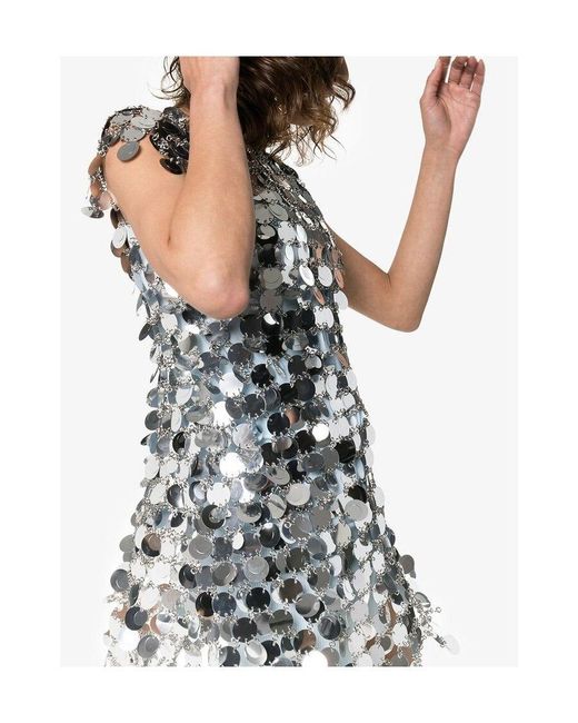Rabanne Gray Sequinned Mini Dress