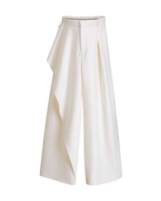 Dior White Draped Regular-Fit Pants