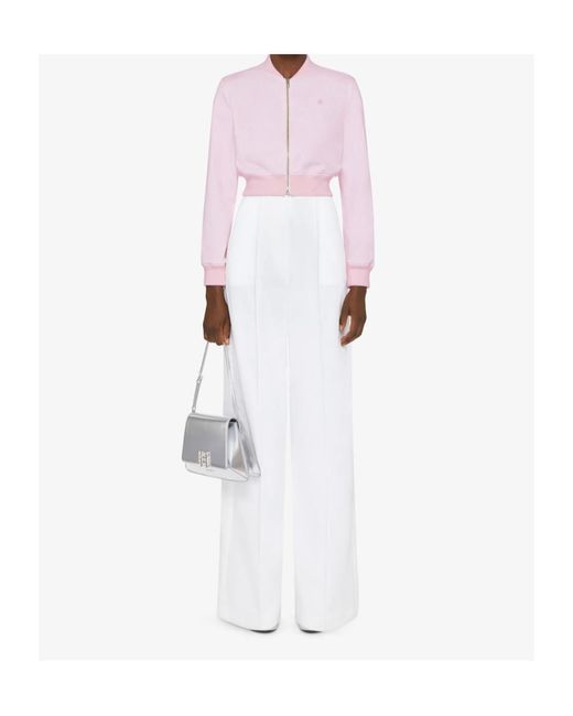 Givenchy Pink 4G Embroidered Zipped Bomber Jacket