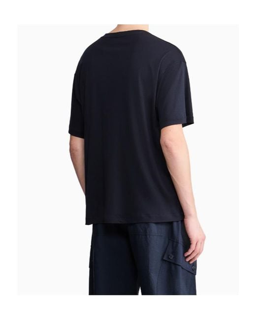 Giorgio Armani Blue Short-Sleeved Crewneck T-Shirt for men