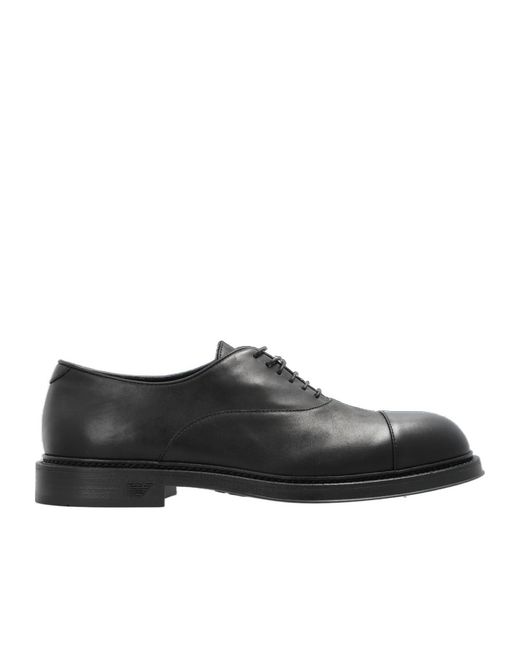 Emporio Armani Black Leather Lace-Up CapToe Oxfords Exc Cond Size 13 US 36 Italy EMPORIO ARMANI Oxfords Dress Shoes Sz. 8.5 D ITALY Lacquer  main image 2