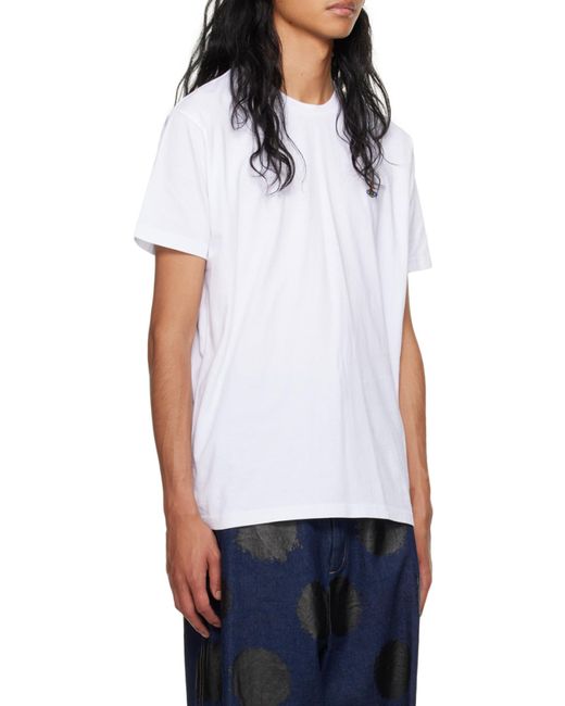 Vivienne Westwood Natural Logo Embroidered Crewneck T-Shirt for men