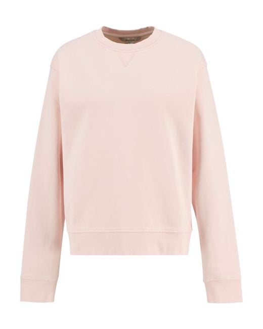 Barbour Pink Logo Crew Neck Sweatshirt