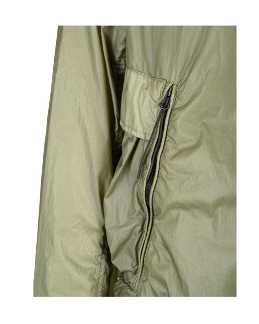 C P Company Green Lens-Detailed Hooded Zip-Up Jacket for men