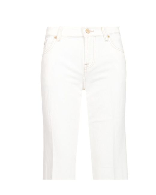 7 For All Mankind White Straight Leg Calie Pants