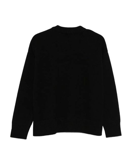 AMI Black Heart-Logo Wool Sweater