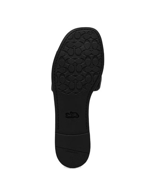 COACH Black Holly Quilted Logo Sandals