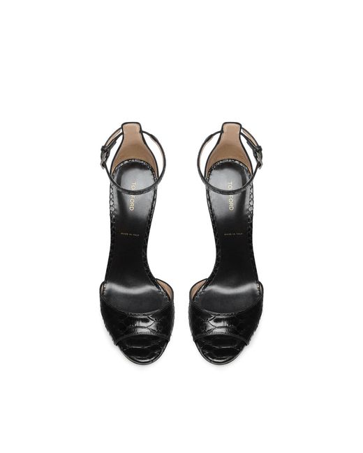 Tom Ford Black Open-Toed High-Heeled Sandals