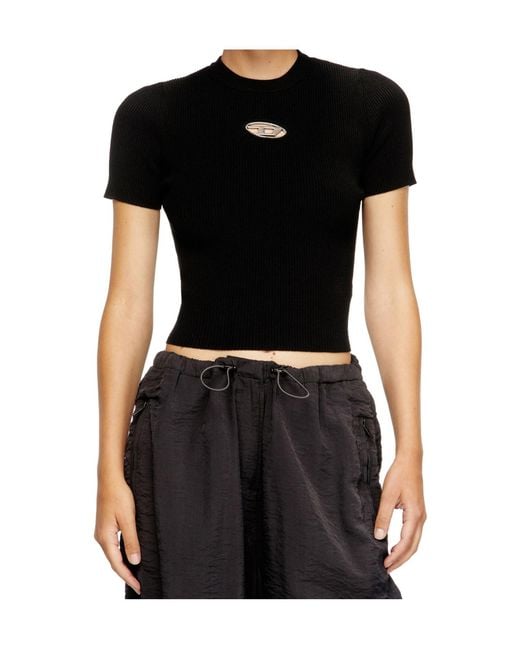 DIESEL Black M-Valari-Ss Crewneck T-Shirt