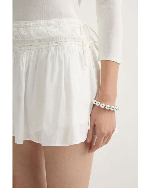 Posse White Danielle Lace-Trim Skort