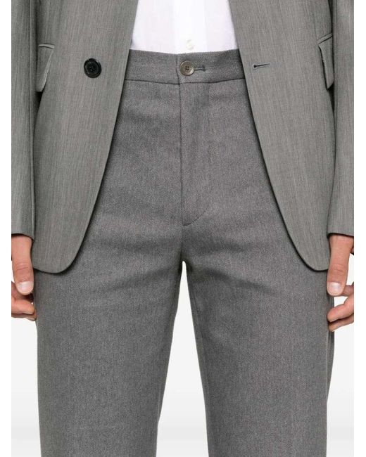 Etro Gray Roma Straight-Leg Tailored Trousers