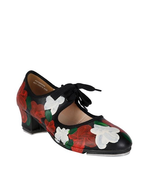 Comme des Garçons Brown Comme Des Garçons Floral Lace-Up Flat Pumps