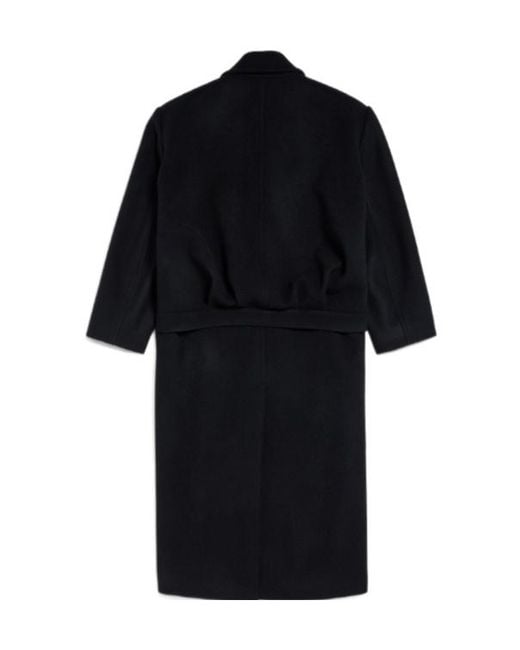 Balenciaga Black Long Double-Faced Cocoon Coat for men