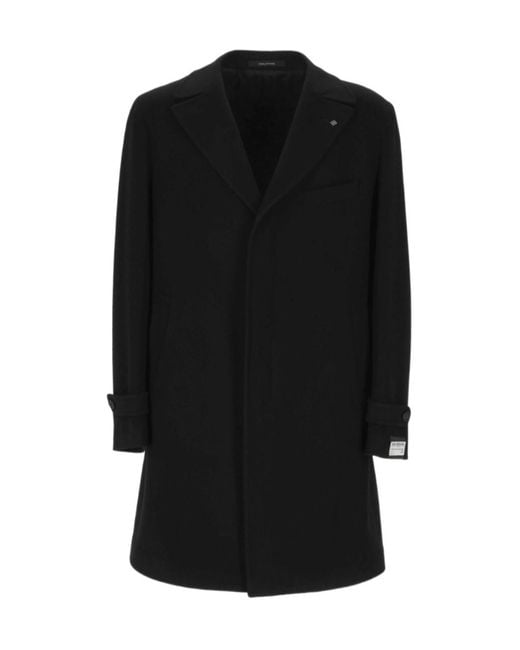 Tagliatore Black Long-Sleeved Coat for men