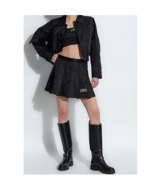 Ganni Black Logo Patch Strap Top