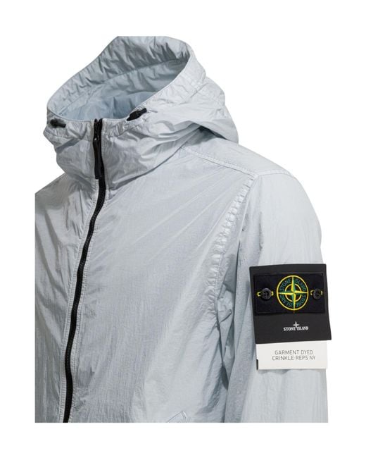 Stone Island Gray Hooded Zip Jacket for men