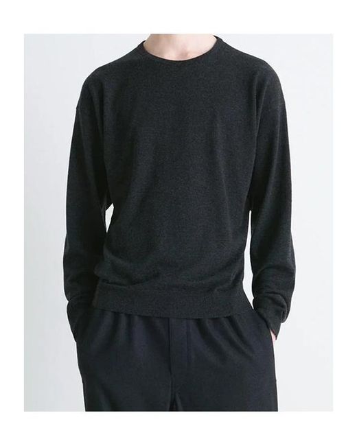 Lemaire Black Long-Sleeved Crewneck Jumper for men